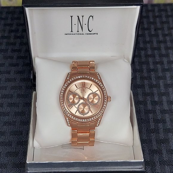 NIB INC INTERNATIONAL CONCEPTS ROSE GOLD-TONE BRACELET WATCH - Picture 3 of 16